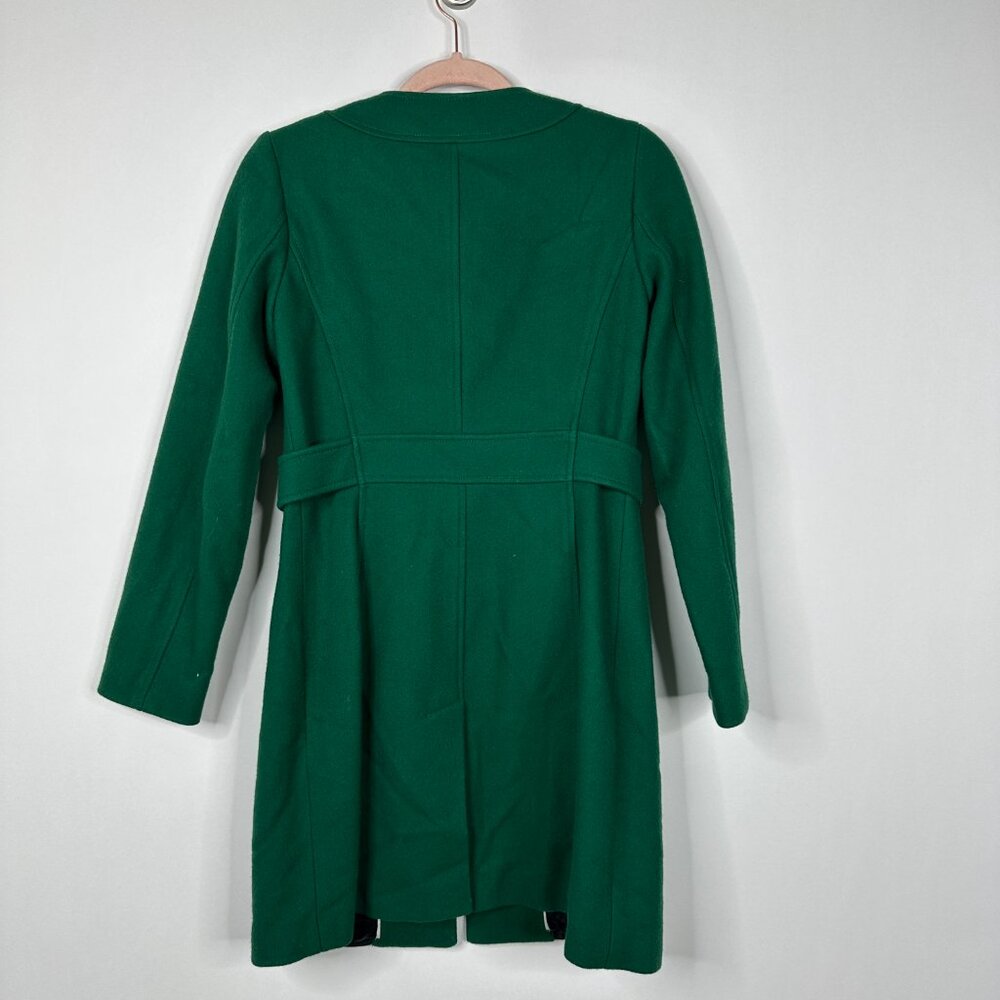 Banana Republic Woold Blend Collarless Coat Emerald Green XS #1563 - Picture 3 of 8